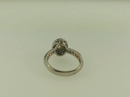Sterling Silver Yellow White Cubic Zirconia Engagement Bridal Ring S179