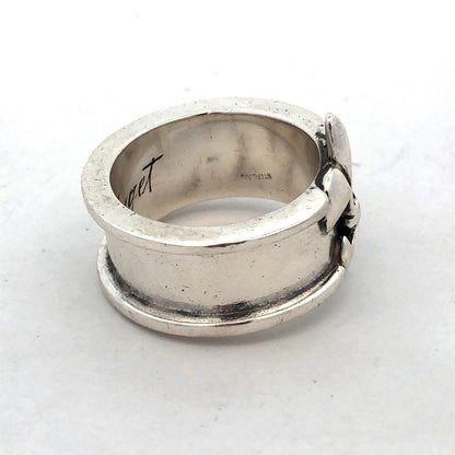 925 Sterling Silver Mignon Faget Louisiana Coll Fleur De Lis Wide Band Ring