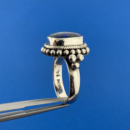 Designer D Paulus Sterling Silver 925 Lapis Malachite Statement Cocktail Ring