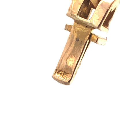 14K Yellow Gold Amethyst White Topaz Accented Station Tennis Bracelet