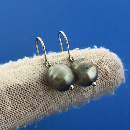 Honora Collection 925 Sterling Silver Oval Peacock Pearl Drop Dangle Earrings
