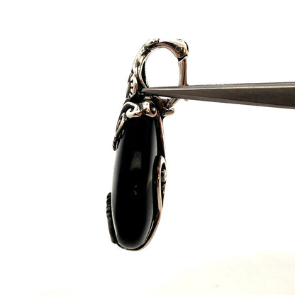Carolyn Pollack R Moon 925 Sterling Silver Onyx Teardrop Scroll Enhancer Pendant
