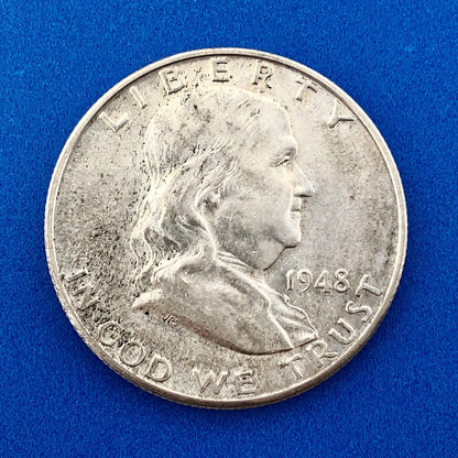 1948 D Franklin Silver Half Dollar Better Key First Year Series Denver Mint Coin