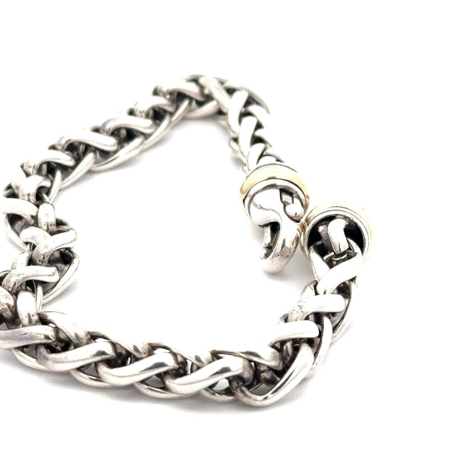 David Yurman 925 Sterling Silver 18K Yellow Gold Cable Classics Chain Bracelet