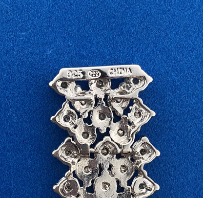 Designer Sterling Silver 925 Diamond Statement Band Tennis Bracelet