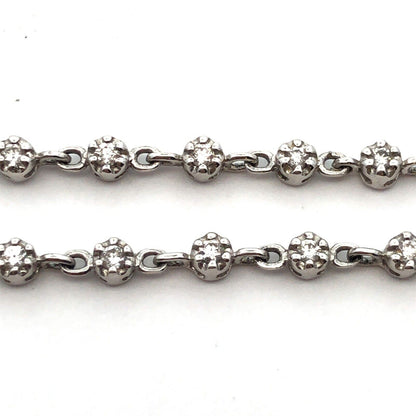 Gabriel Co 14K White Gold Diamond Encrusted Infinity Eternity Statement Necklace