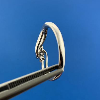 Designer IKS 10K White Gold Diamond Trio Modernist Twist Engagement Ring