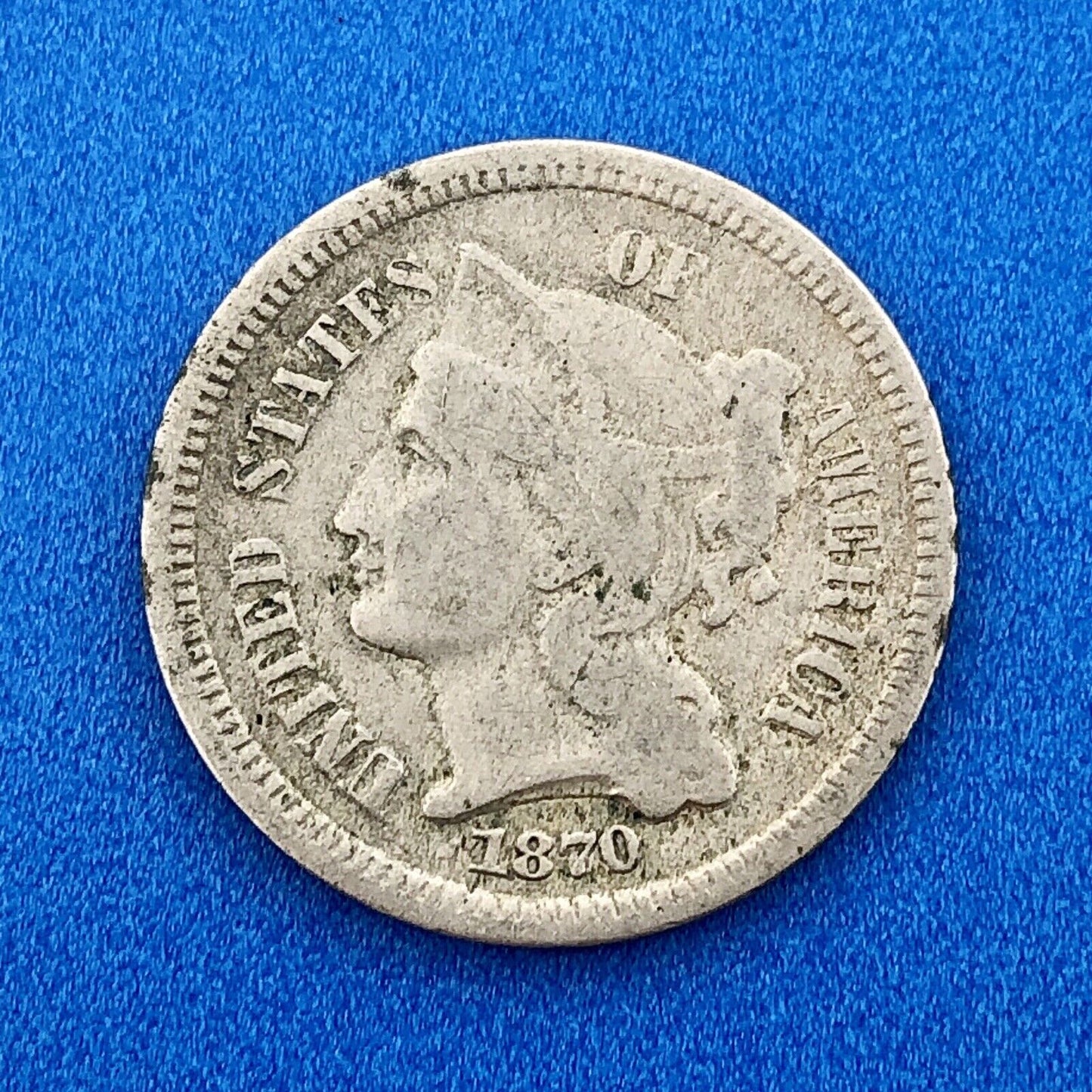 1870 P Nickel Three Cent Piece 3c Better Key Rare Scarce Philadelphia Coin