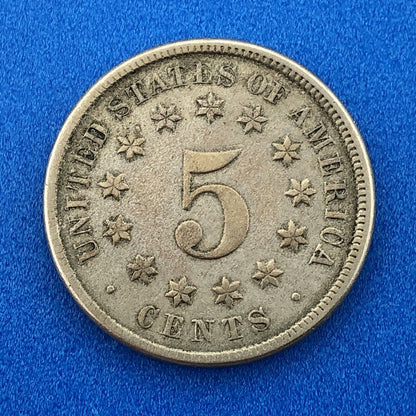 1874 P Shield Nickel Variety 2 Scarce Rare Better Key Philadelphia Mint Coin