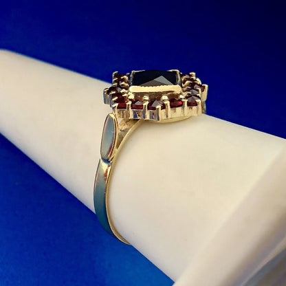Vintage Designer Sterling Silver 925 Vermeil Garnet January Anniversary Ring