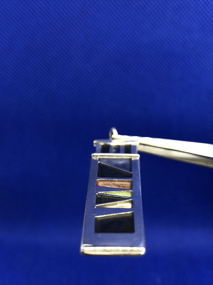 Artist Carly Wright 925 Sterling Silver Multi-Color Enamel Pendant