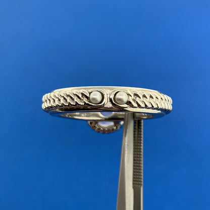 Anthony Nak 925 Sterling Silver Rose Quartz Pearl Accented Cocktail Ring