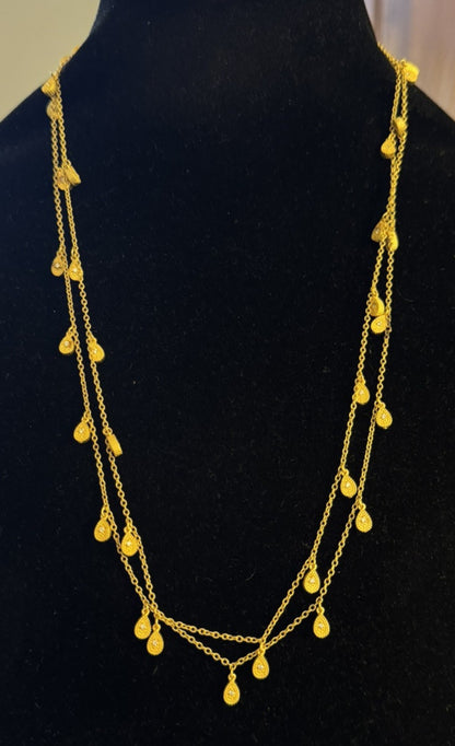 Freida Rothman 14K Gld Plt 925 Sterling Silver Cubic Zirconia Station Necklace