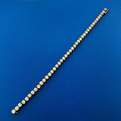 Designer 14K Yellow Gold Cubic Zirconia CZ Statement Tennis Bracelet