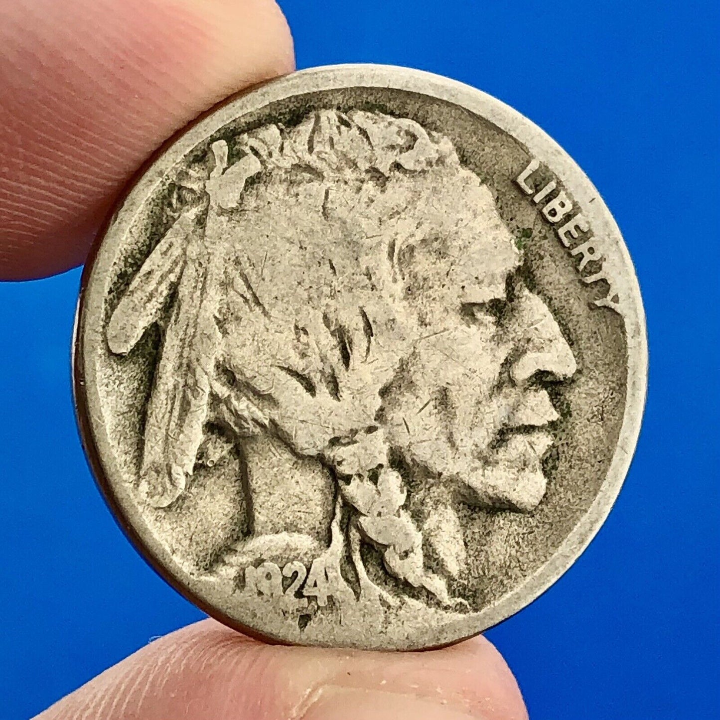 1924 S Indian Head Buffalo Nickel Better Key Scarce San Francisco Mint Coin