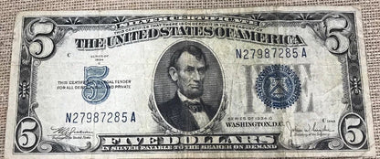 1934 C $5 United States Silver Certificate Julian/Snyder Fr. 1653