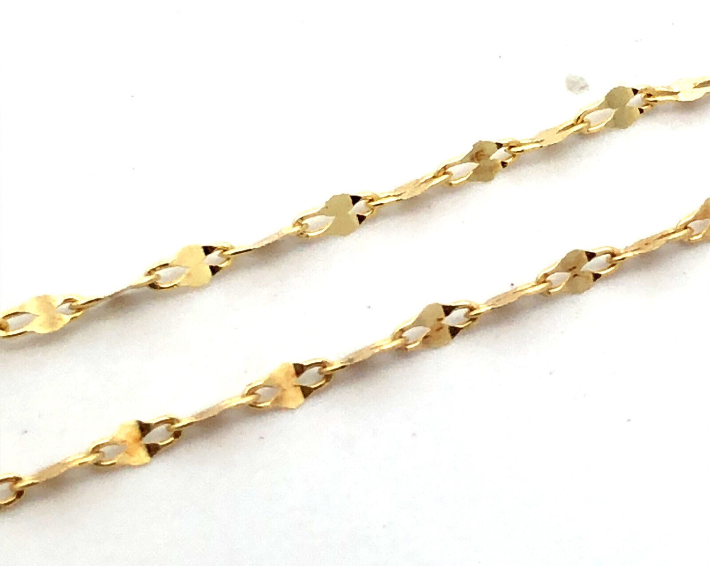 10K Yellow Gold Designer Fancy Cut Mariner's Link Chain Necklace