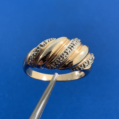 Designer Vermeil Two-Toned 925 Sterling Silver Twisted Statement Ring