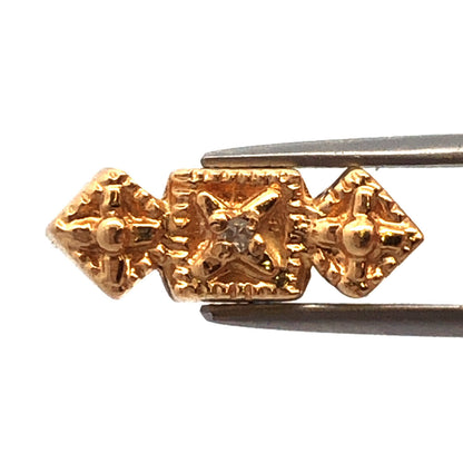 Robert KIein KLJCI 14K Yellow Gold Diamond Accented Slide Bracelet Spacer Charm