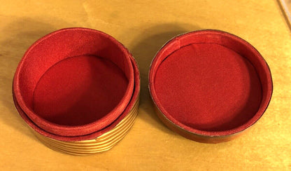 Vintage Bamboo Hand Made Lot Of Two Trinket Boxes