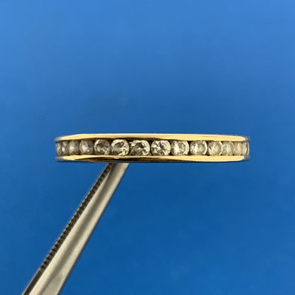 14K Yellow Gold Cubic Zirconia CZ Infinity Eternity Anniversary Band Ring
