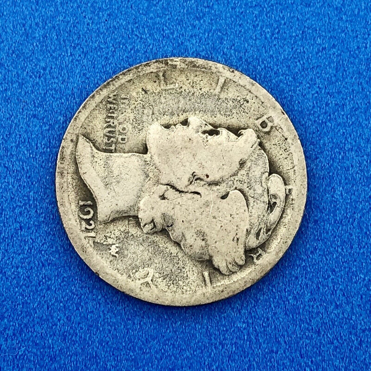 1921 P United States 90% Silver Mercury Dime Key Date Scarce Philadelphia Coin