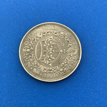 1928 British 1 Crown George V Wreath Crown 50% Silver Better Key Date Coin