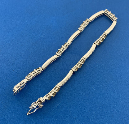 Designer 925 Sterling Silver Citrine Diamond November Occasion Tennis Bracelet