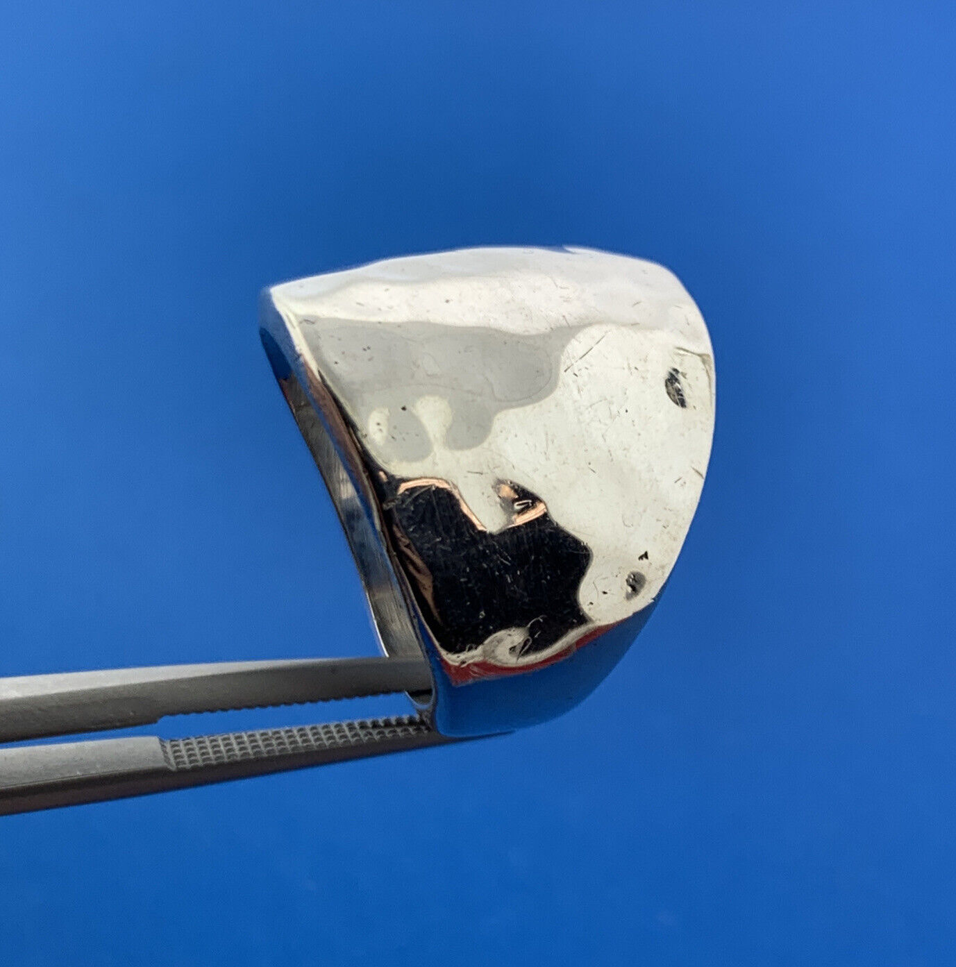 Modernist Mexico 925 Sterling Silver Hammered Statement Tapered Cigar Band Ring