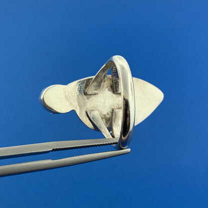 Stunning Sterling Silver 925 Cabochon Oval Green Malachite Floral Ring Size 8