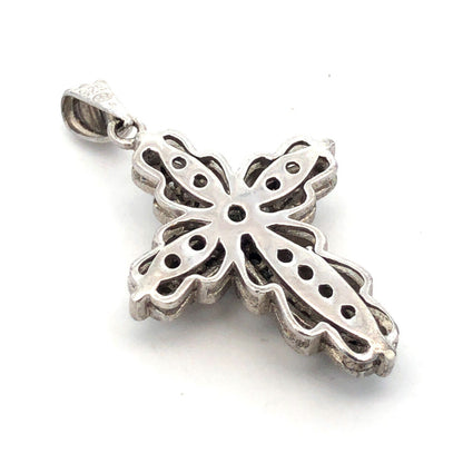 Designer 925 Sterling Silver Diamond Cross Religious Communion Pendant