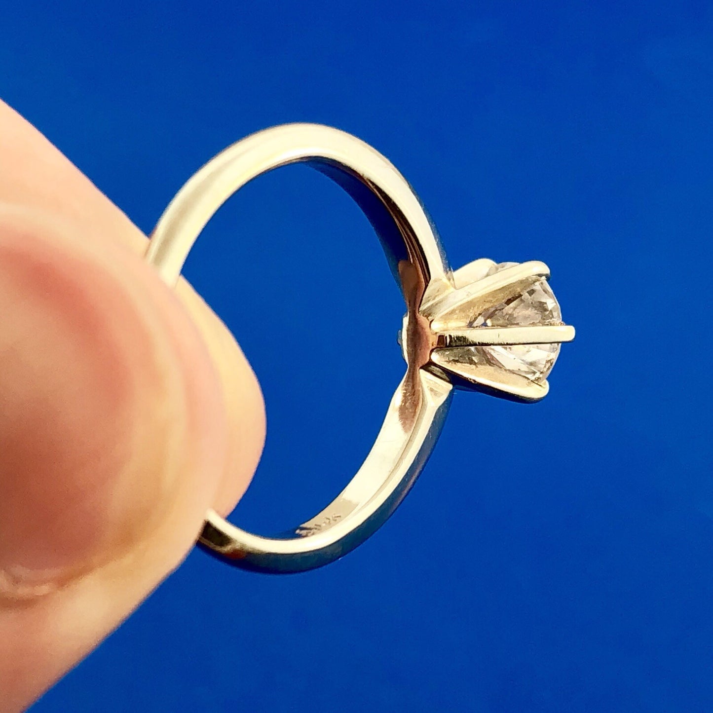 14K White Gold Diamond Solitaire Engagement Bridal Wedding Ring