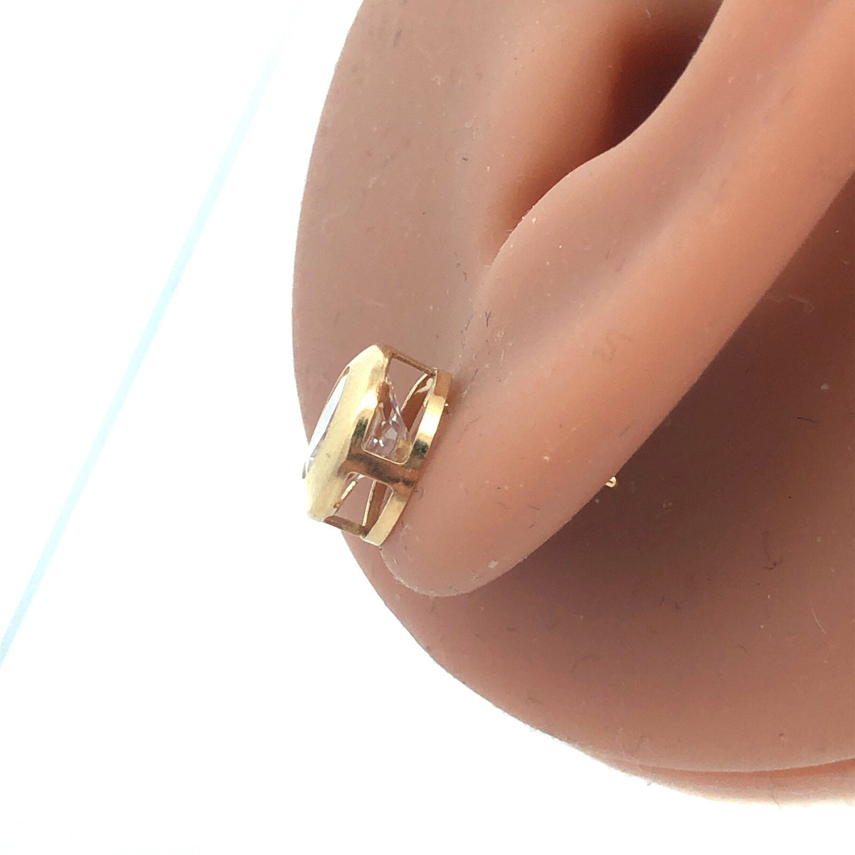 Jacmel Mauritius JCM 14K Yellow Gold Diamonique CZ Statement Stud Earrings