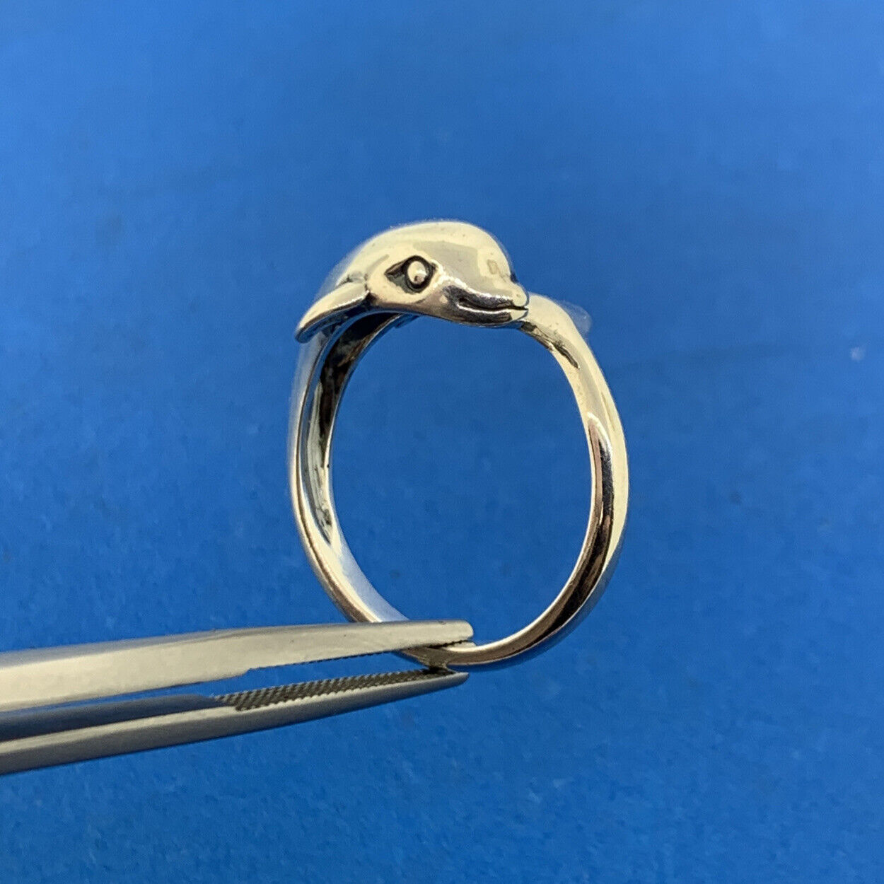 Vintage Designer KABANA Sterling Silver 925 Dolphin Ocean Fish Wrap Bypass Ring