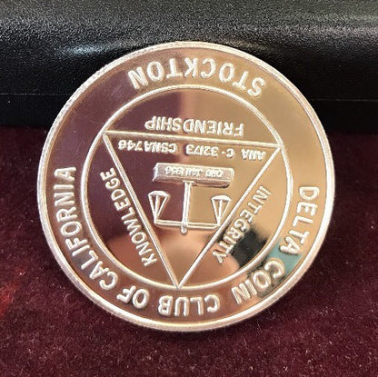 1996 Delta Coin Club of Stockton 40th Annv/Stockton's 150th Annv .999 Silver Rnd