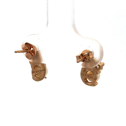 Gorgeous 10k Yellow Gold Diamond Pearl Abstract Wing Stud Earrings