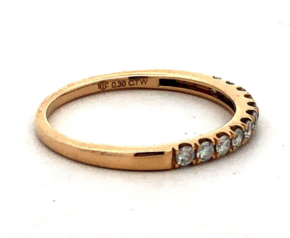 STC 14K Yellow Gold Round Diamond Wedding Anniversary Stackable Band Ring