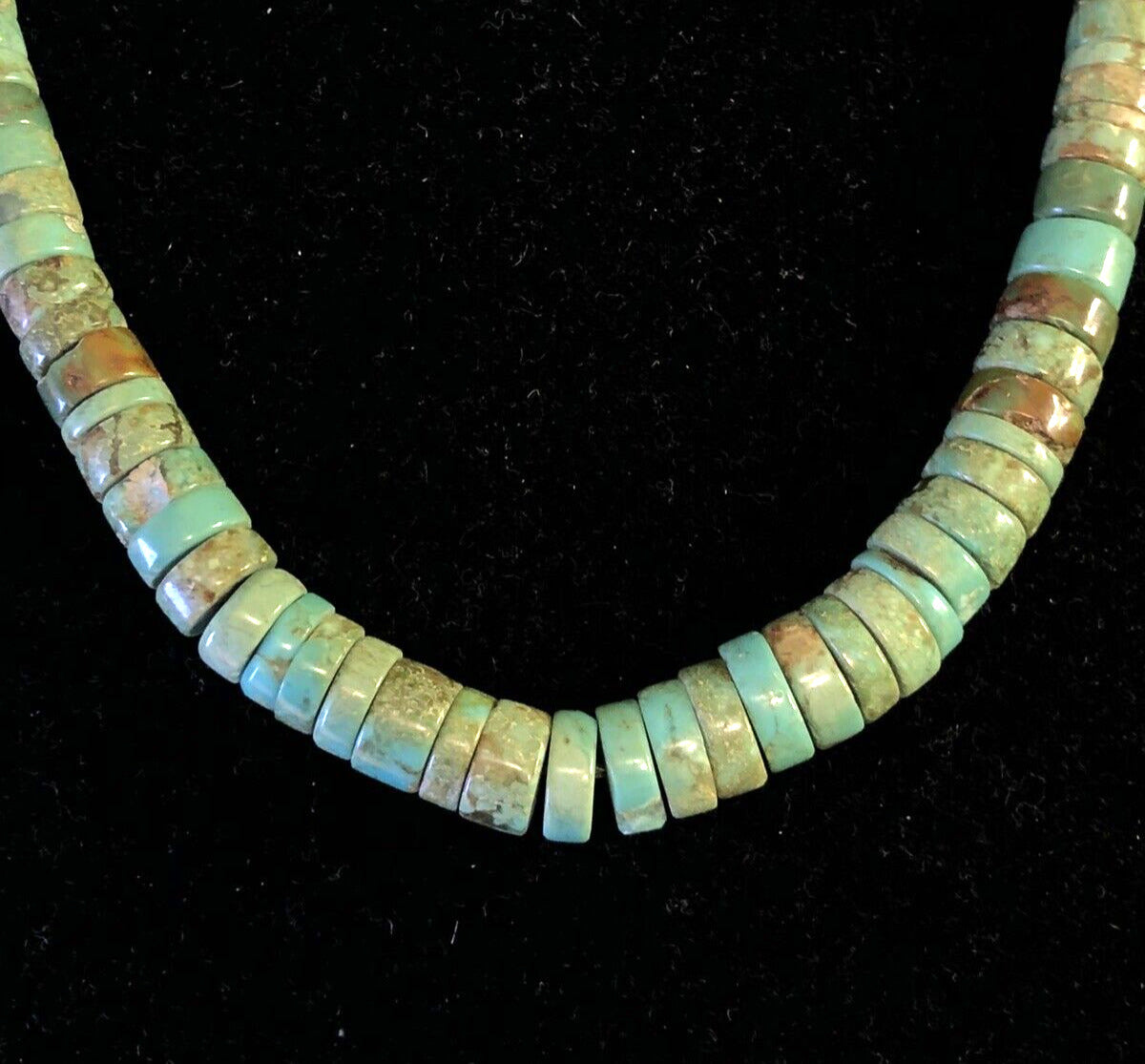 Vintage Native American Artisan Silver Tone Turquoise Beaded Statement Necklace