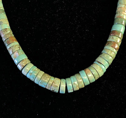 Vintage Native American Artisan Silver Tone Turquoise Beaded Statement Necklace