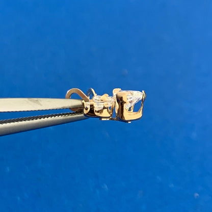 Designer Jacmel Mauritius JCM 14K Yellow Gold Cubic Zirconia Angel Charm Pendant