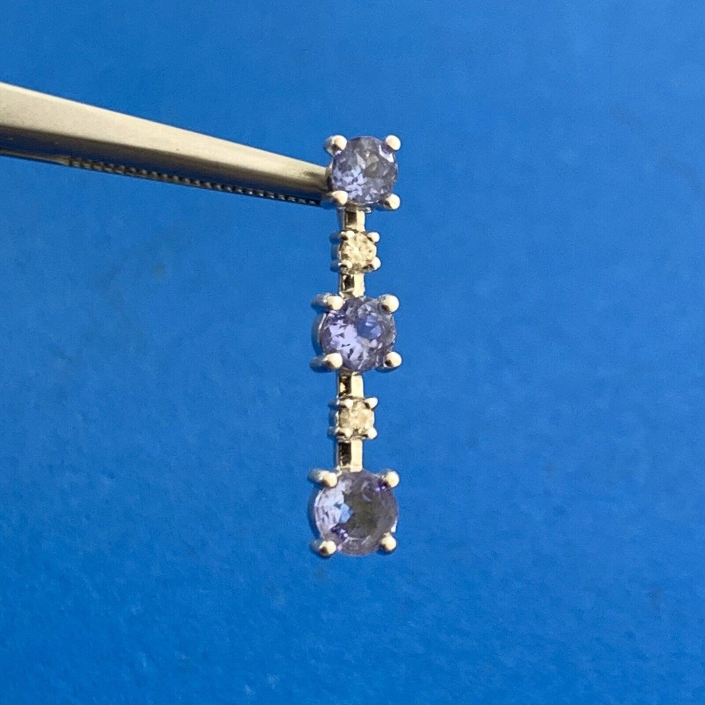 Keepsake THL 14K White Gold Tanzanite Diamond Eternity Bar Pendant