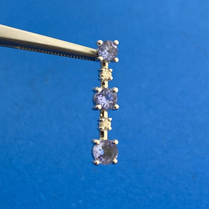 Keepsake THL 14K White Gold Tanzanite Diamond Eternity Bar Pendant