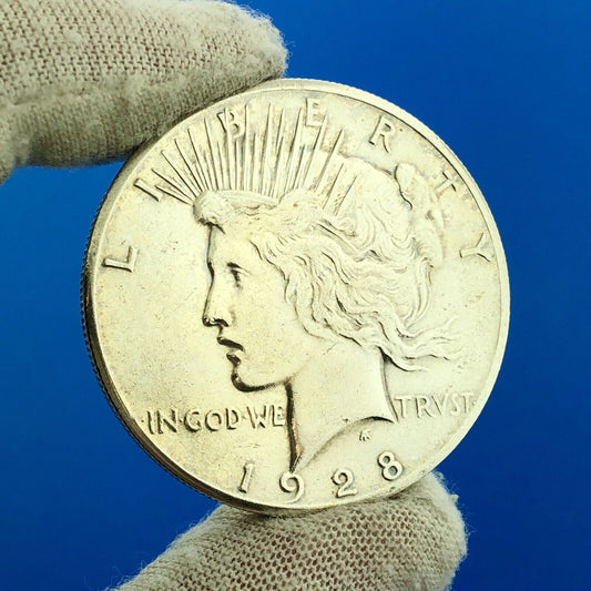 1928 P Silver Peace Dollar Key Better Scarce Philadelphia Mint Coin BU Details