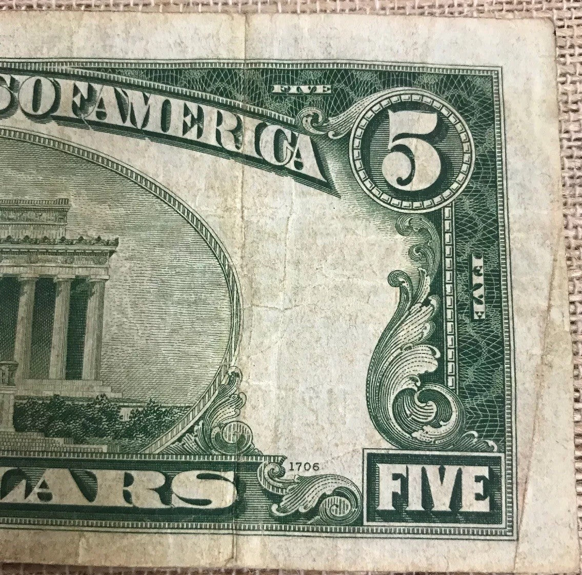 1934 C $5 United States Silver Certificate Julian/Snyder Fr. 1653
