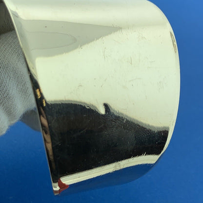Vintage Taxco 925 Sterling Silver Wide Tapered Statement Open Cuff Bracelet