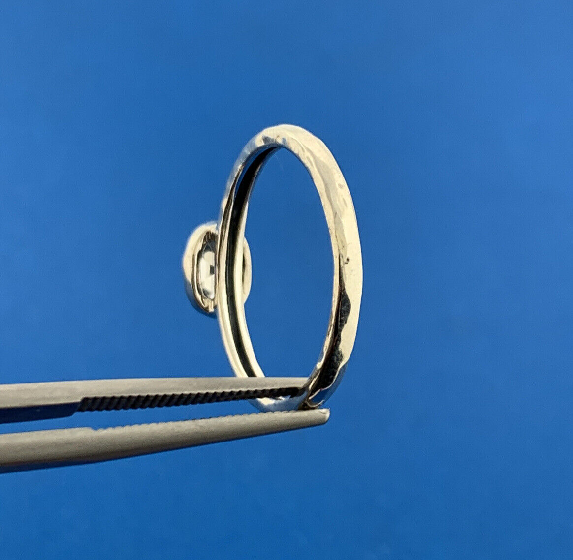 Designer Silpada 925 Sterling Silver Oval White Quartz Stackable Cigar Band Ring