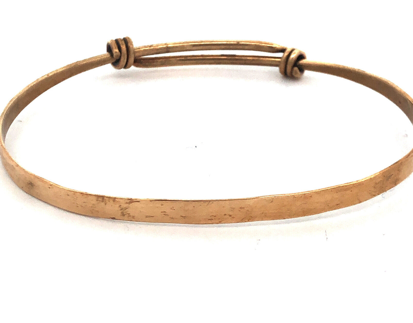 Vintage Brass Gold Tone Thin Stackable Bangle Adjustable Tension Bracelet