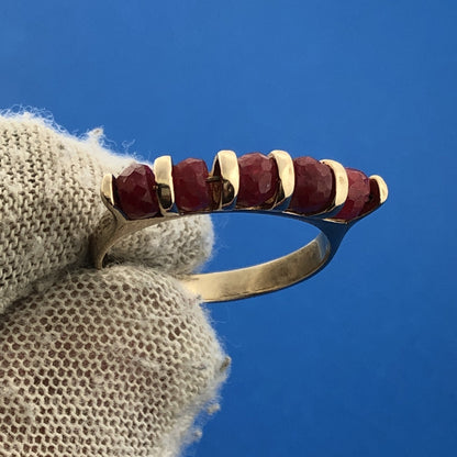Designer Turkey Sterling Silver 925 Gold Vermeil Ruby Bead July Occasion Ring