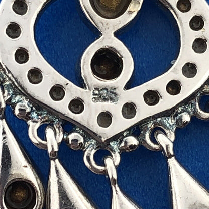 Sterling Silver 925 Cubic Zirconia CZ Statement Chandelier Dangle Earrings