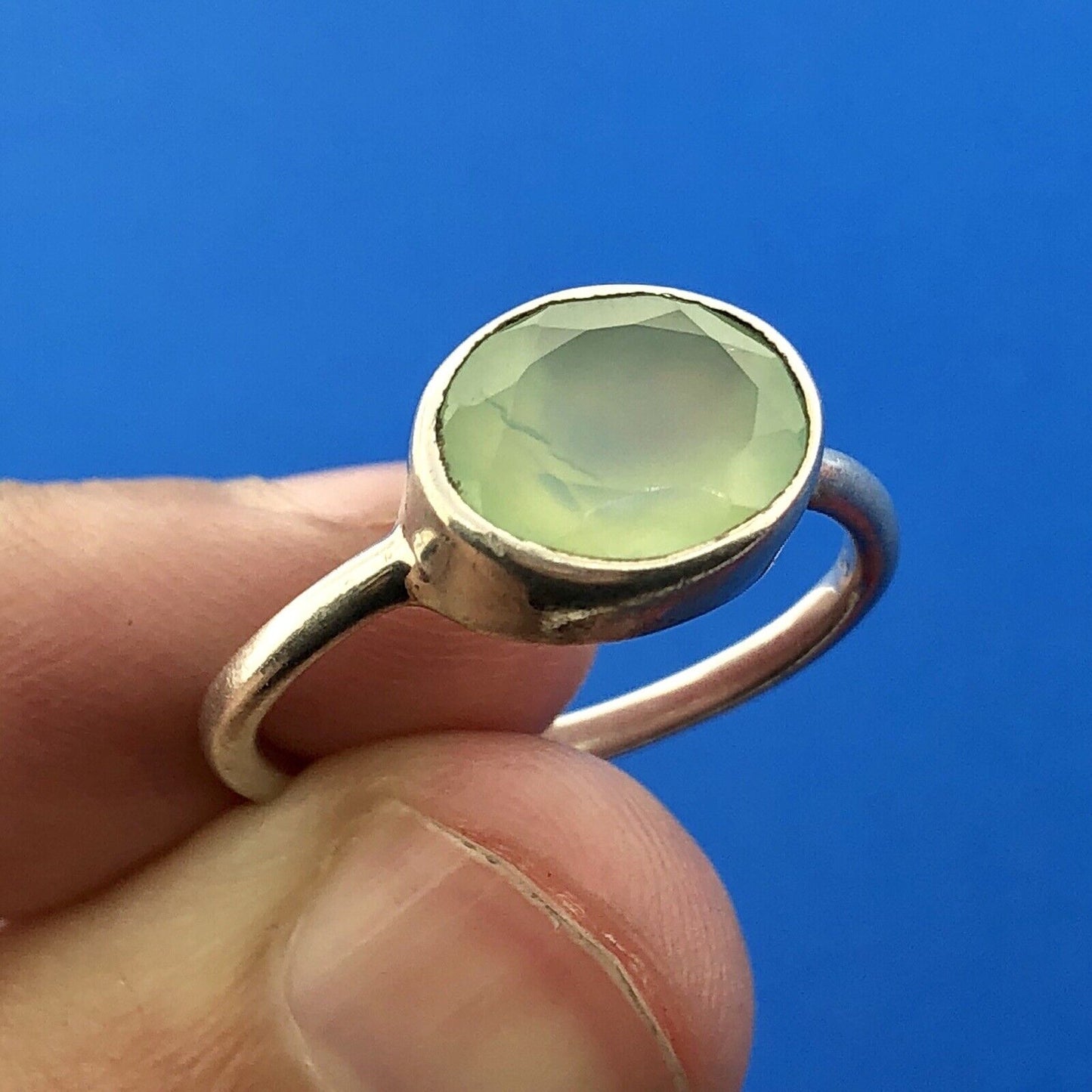 Designer Sterling Silver 925 Oval Green Aventurine Fashion Ring